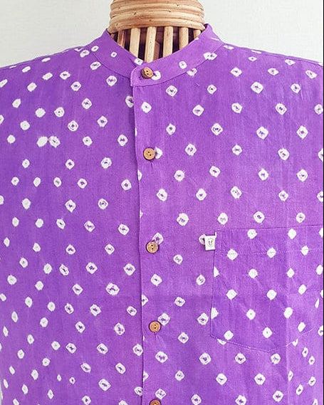VARNAM - Bandhini Full Sleeves Purple Shirt