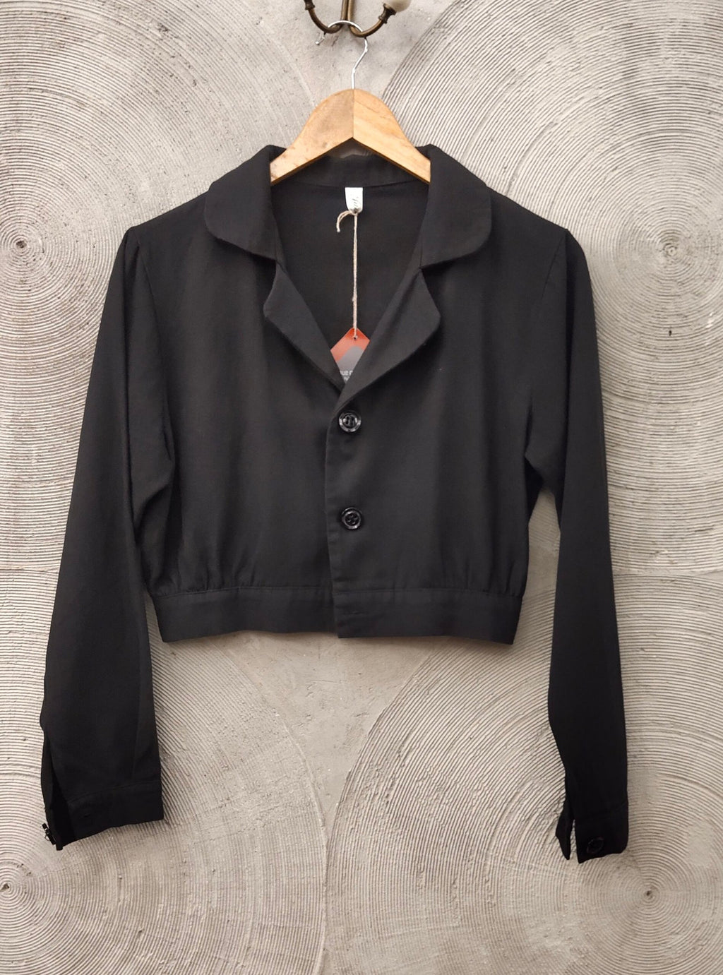 Black Full Sleeved Crop Jacket