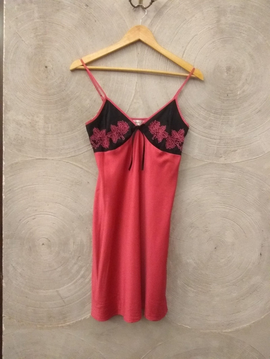 Pink and black chemise night gown