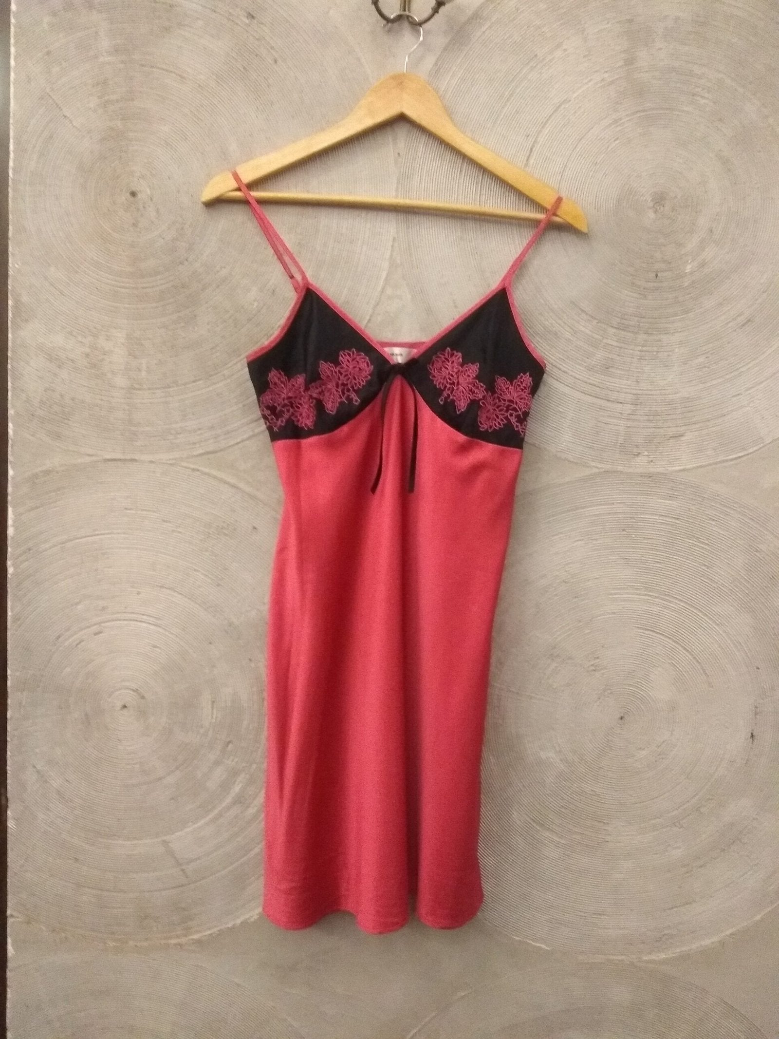Pink and black chemise night gown