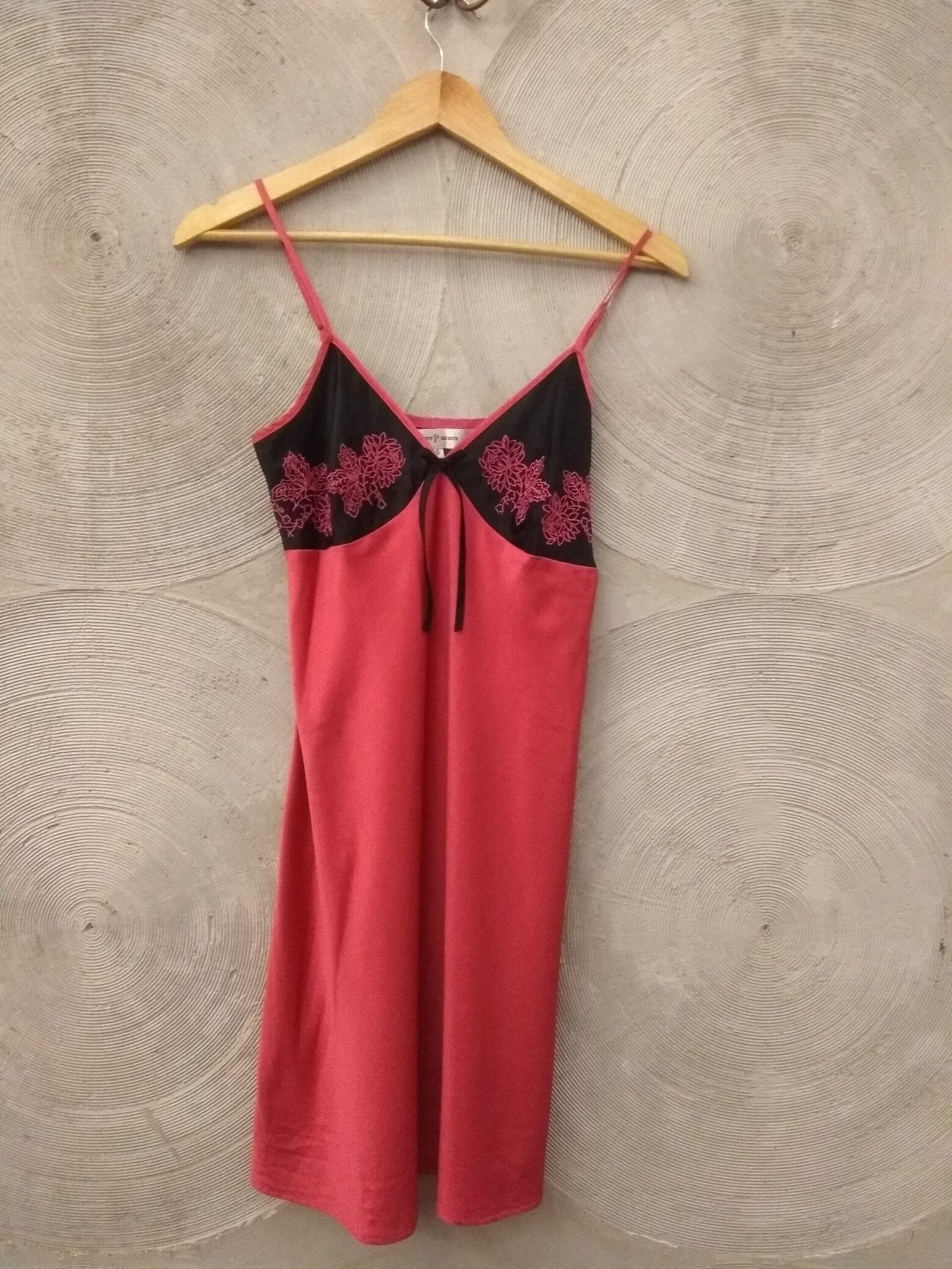 Pink and black chemise night gown