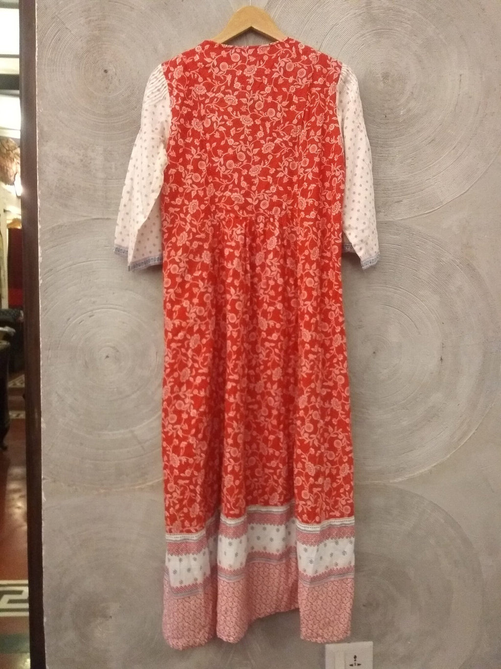 BIBA - Red and white printed long dress