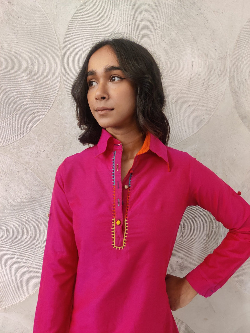 Pink Embroidered Tunic