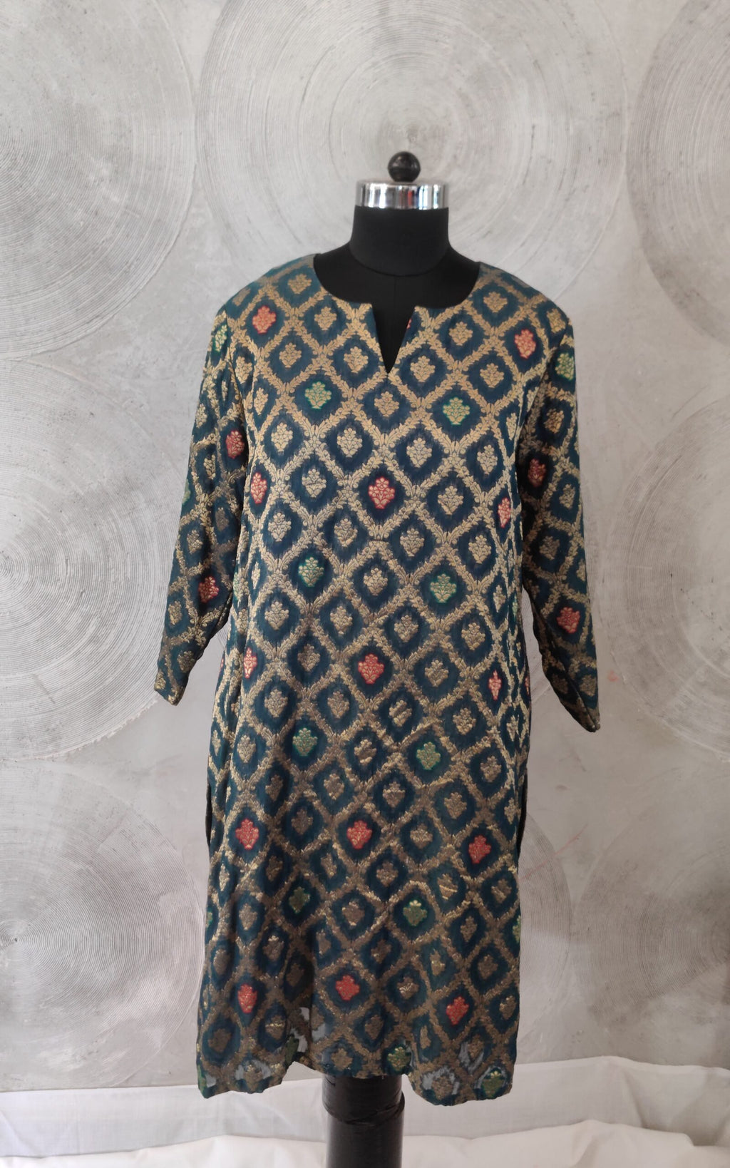Dark Green Brocade Kurta