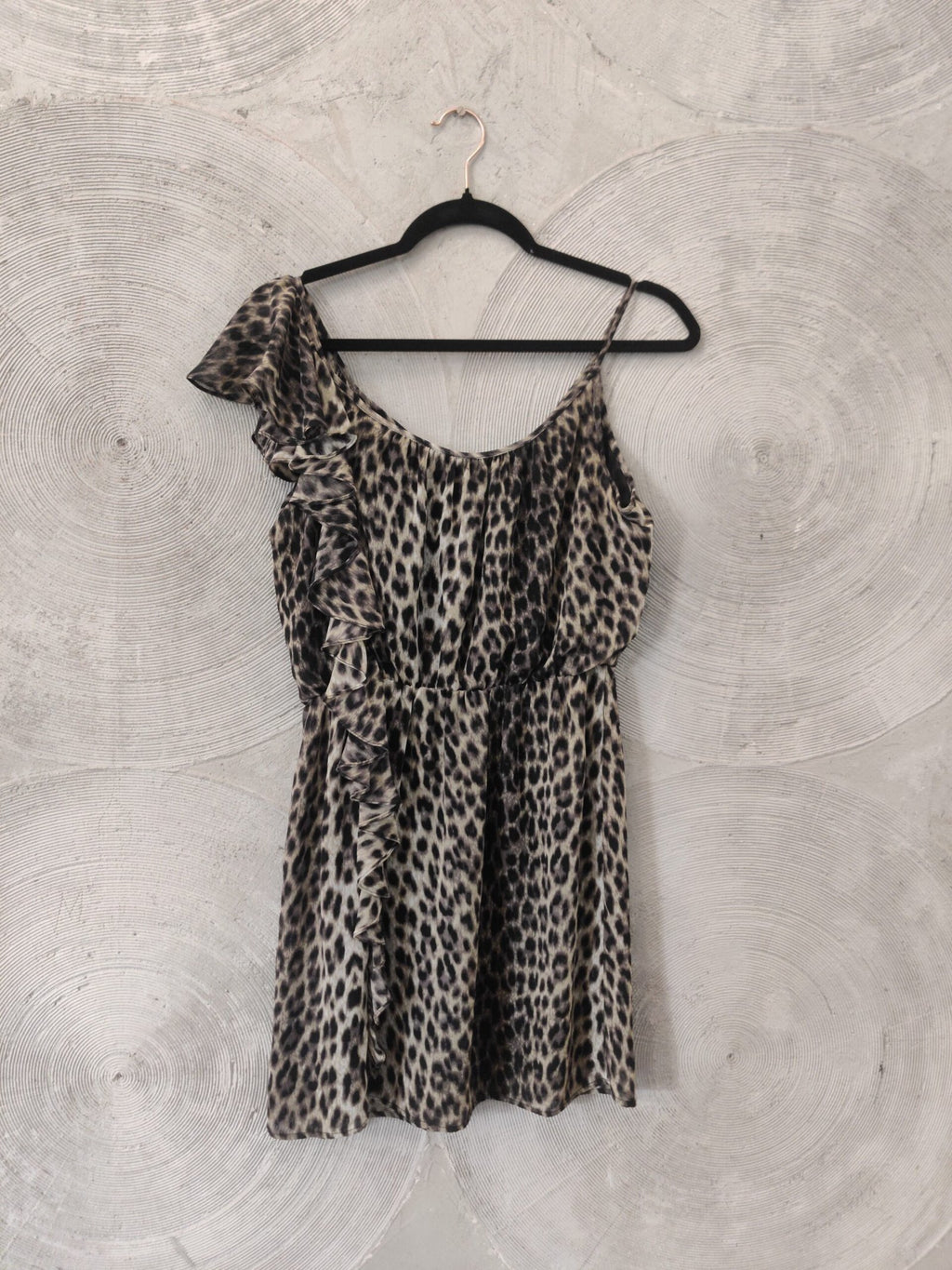 One Shoulder Leopard Print Short Dress