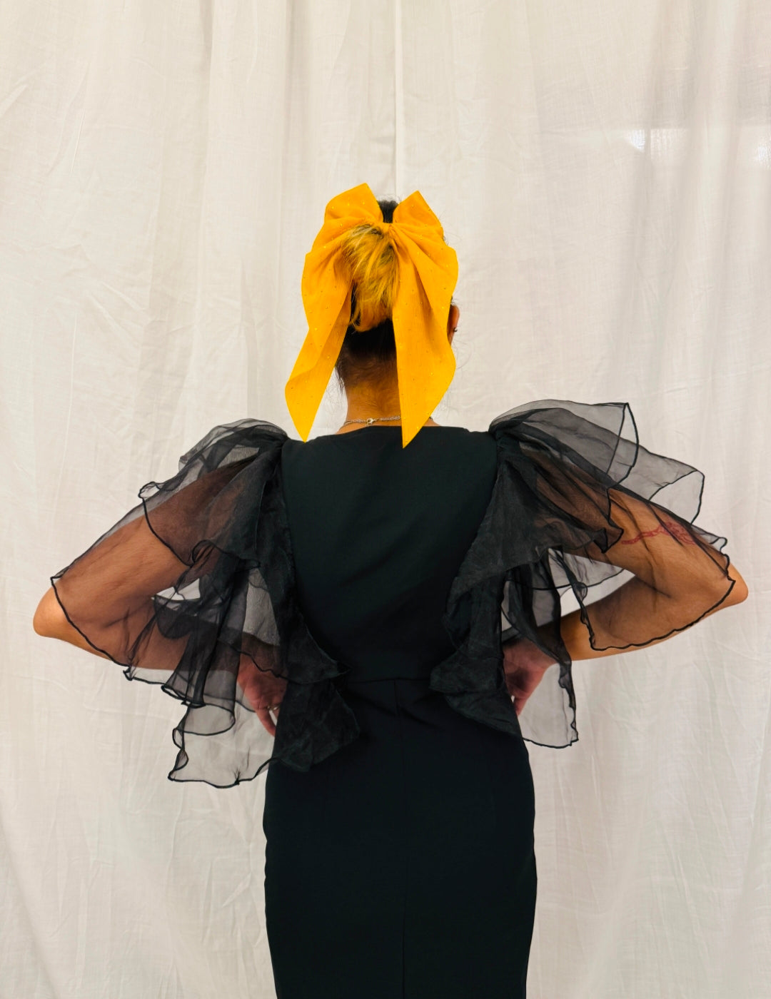 ZARA - Black Dress with Frill Sleeves