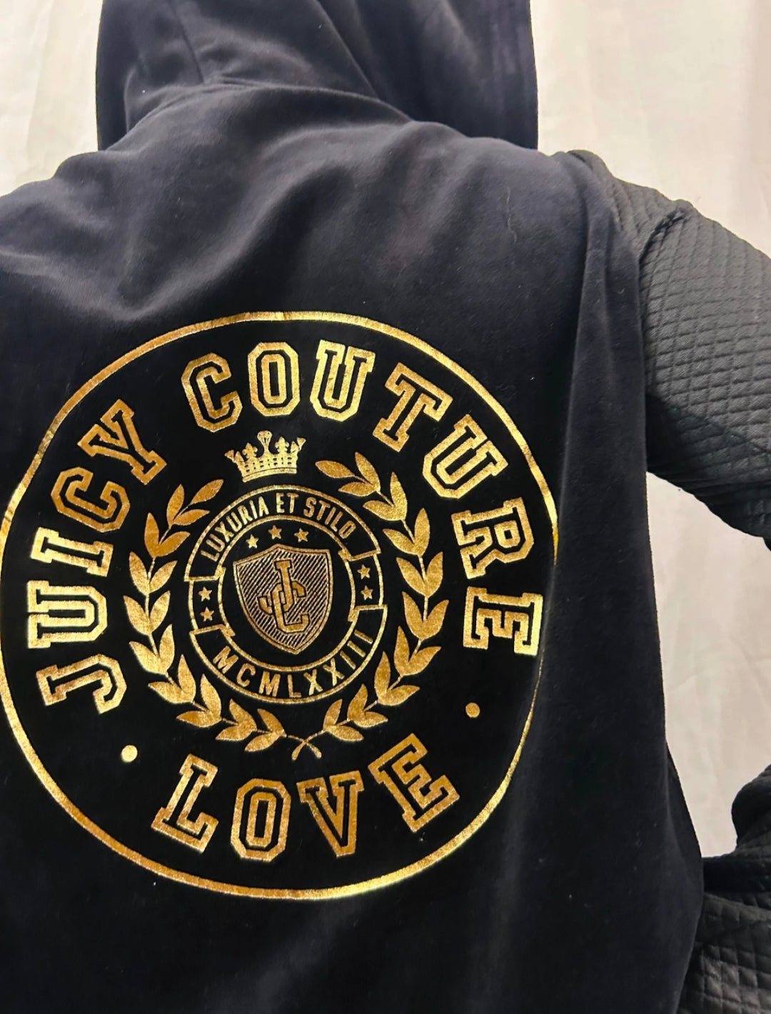 JUICY COUTURE - Black and Golden Velour Robertson Jacket