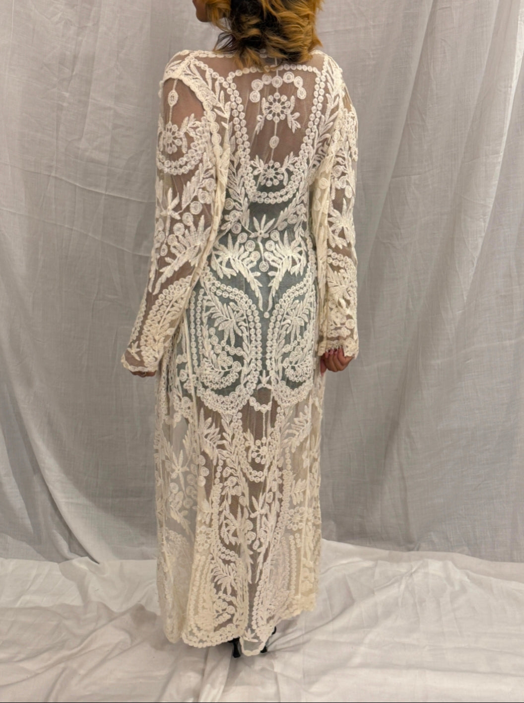 White Full Sleeved Long Overlay