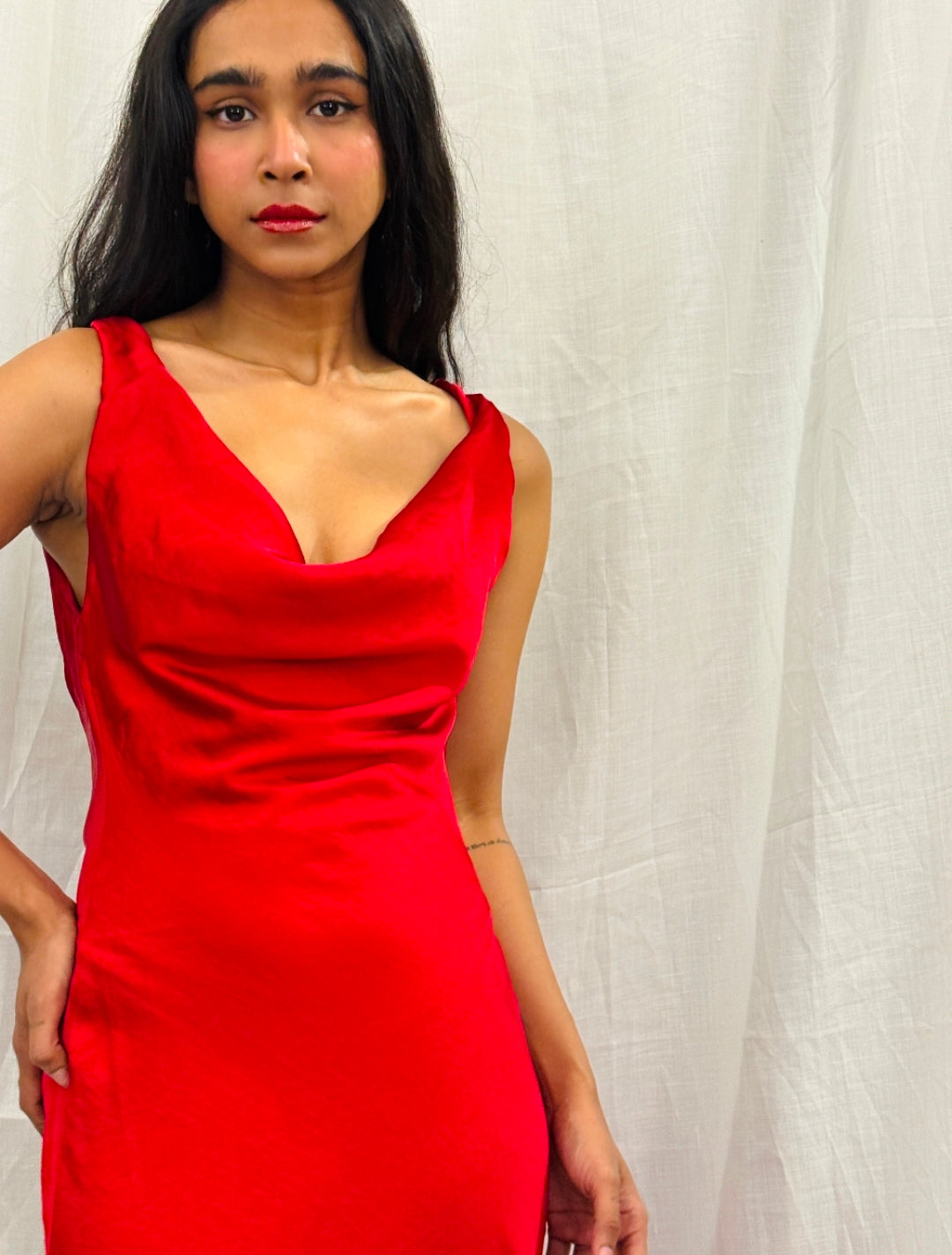 ZARA - Red Cowl Neck Long dress