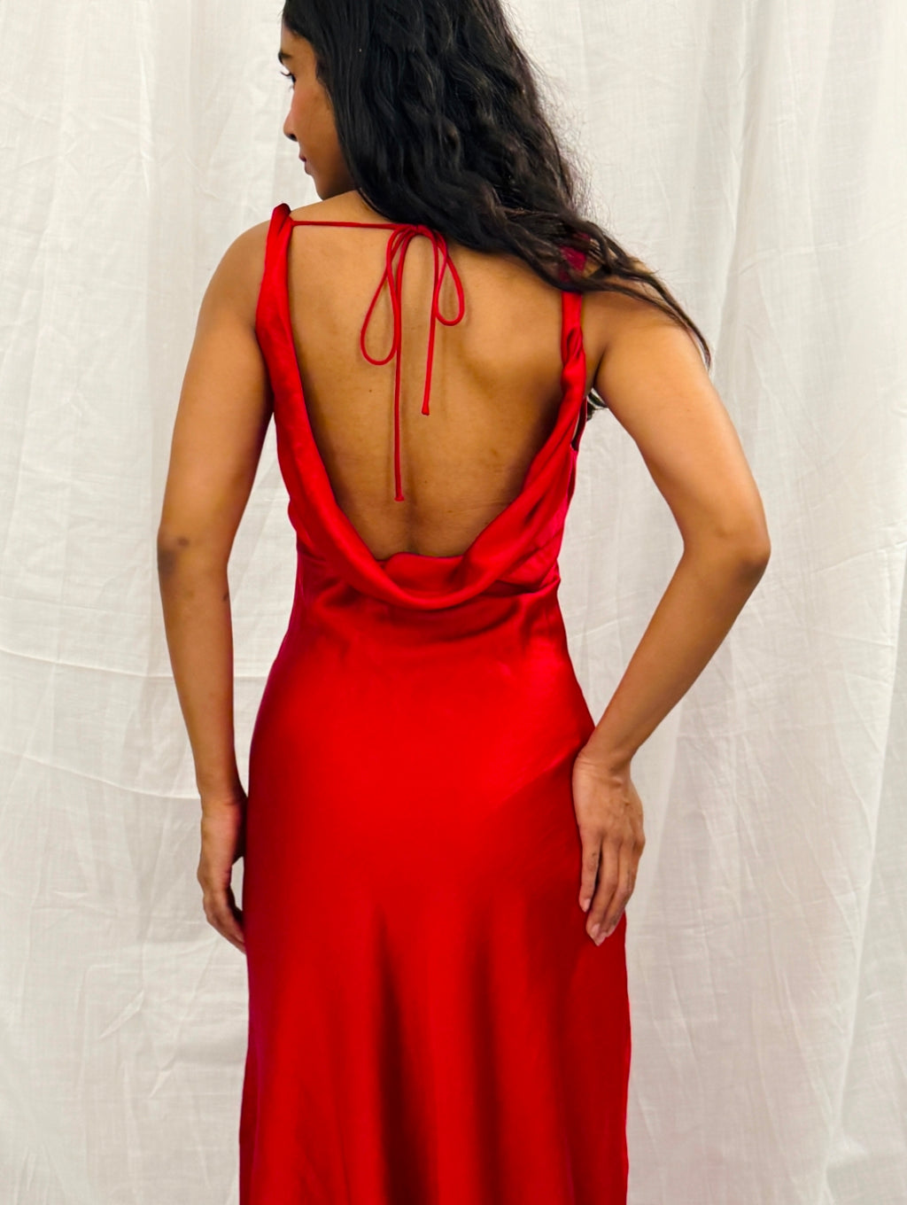 ZARA - Red Cowl Neck Long dress