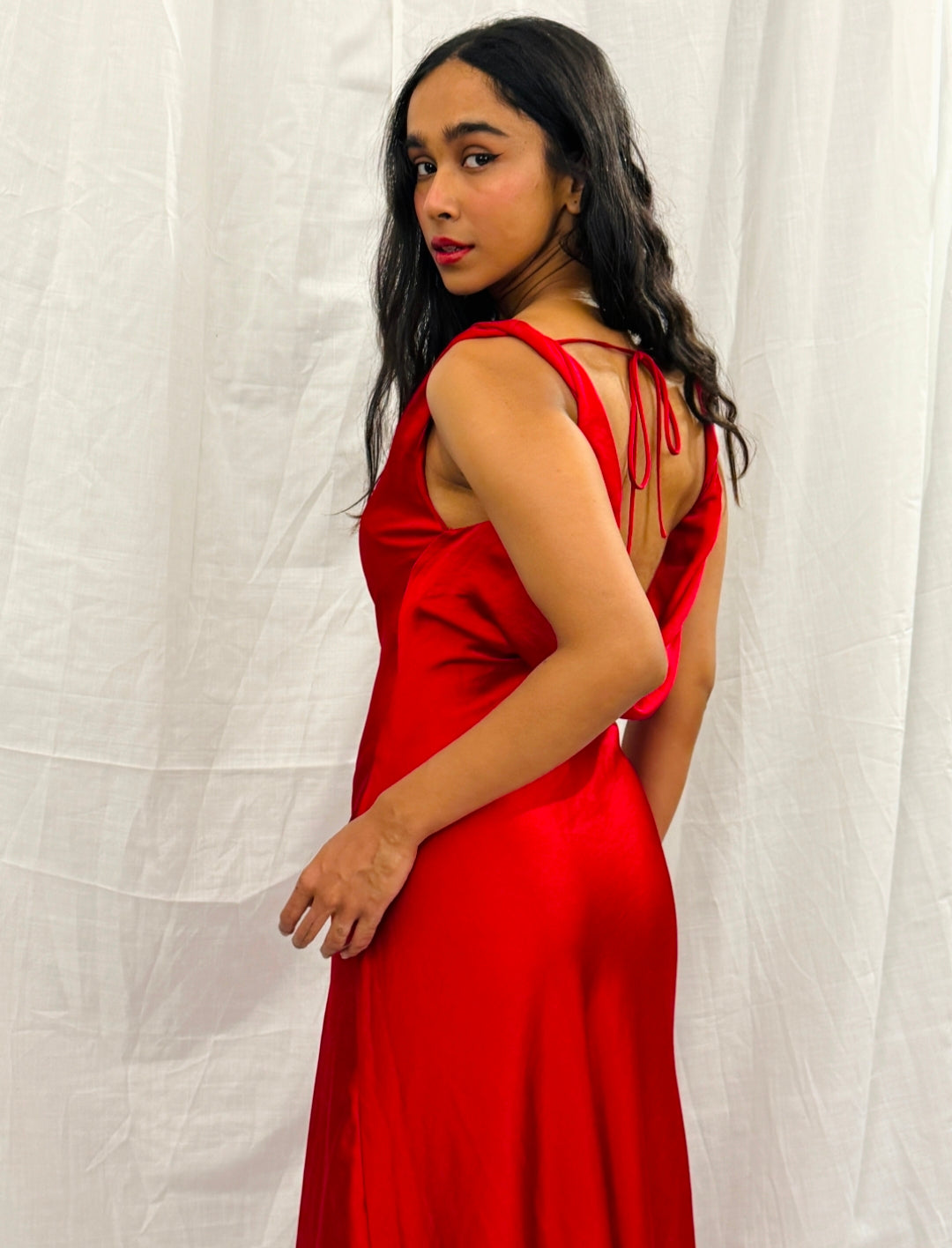 ZARA - Red Cowl Neck Long dress