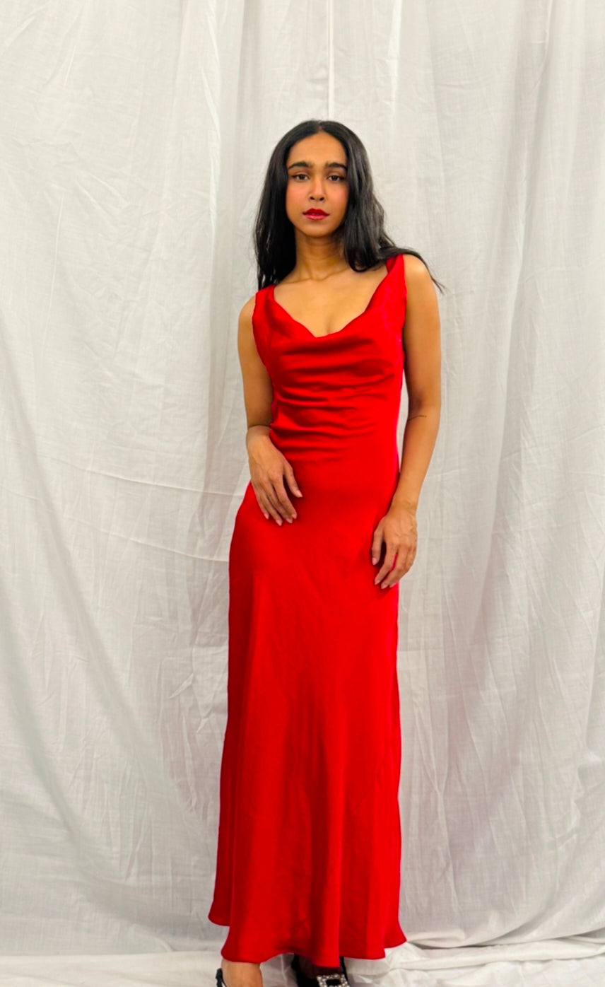 ZARA - Red Cowl Neck Long dress