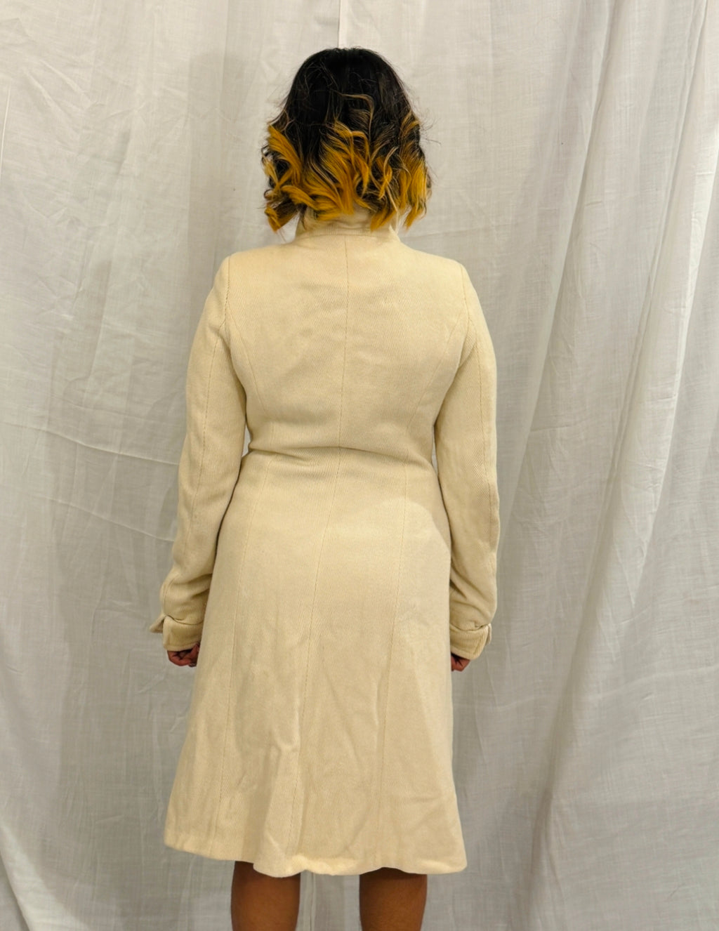 Cream Long Trench Coat