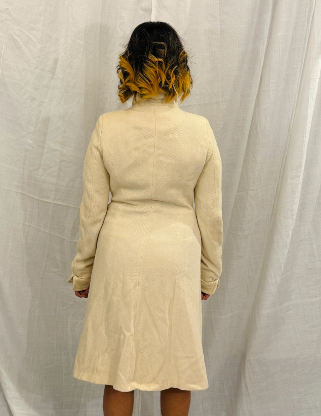 Cream Long Trench Coat
