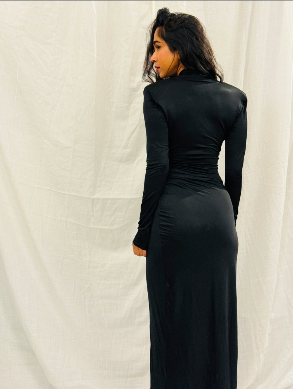 ZARA - Black Full Sleeved Long Dress