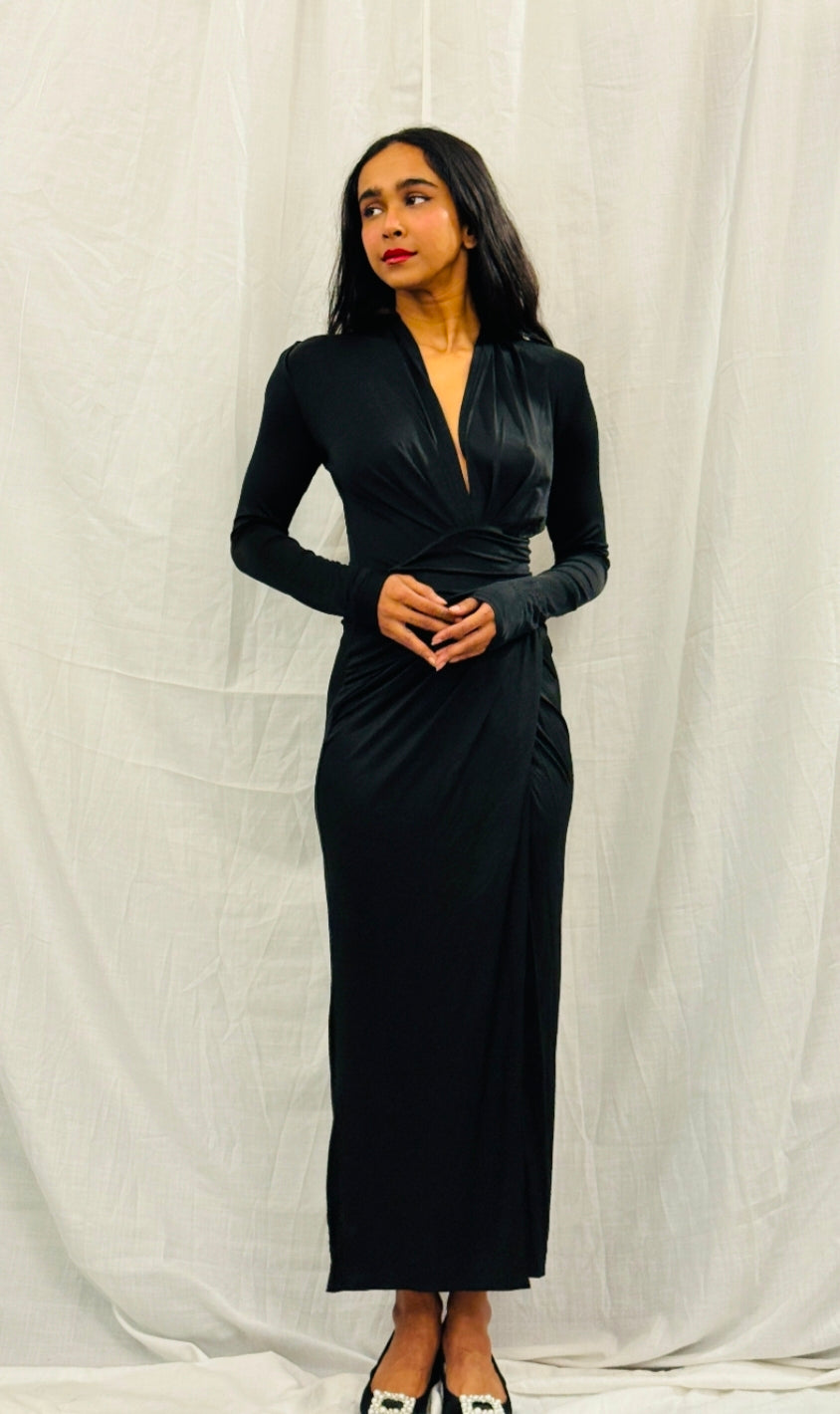 ZARA - Black Full Sleeved Long Dress