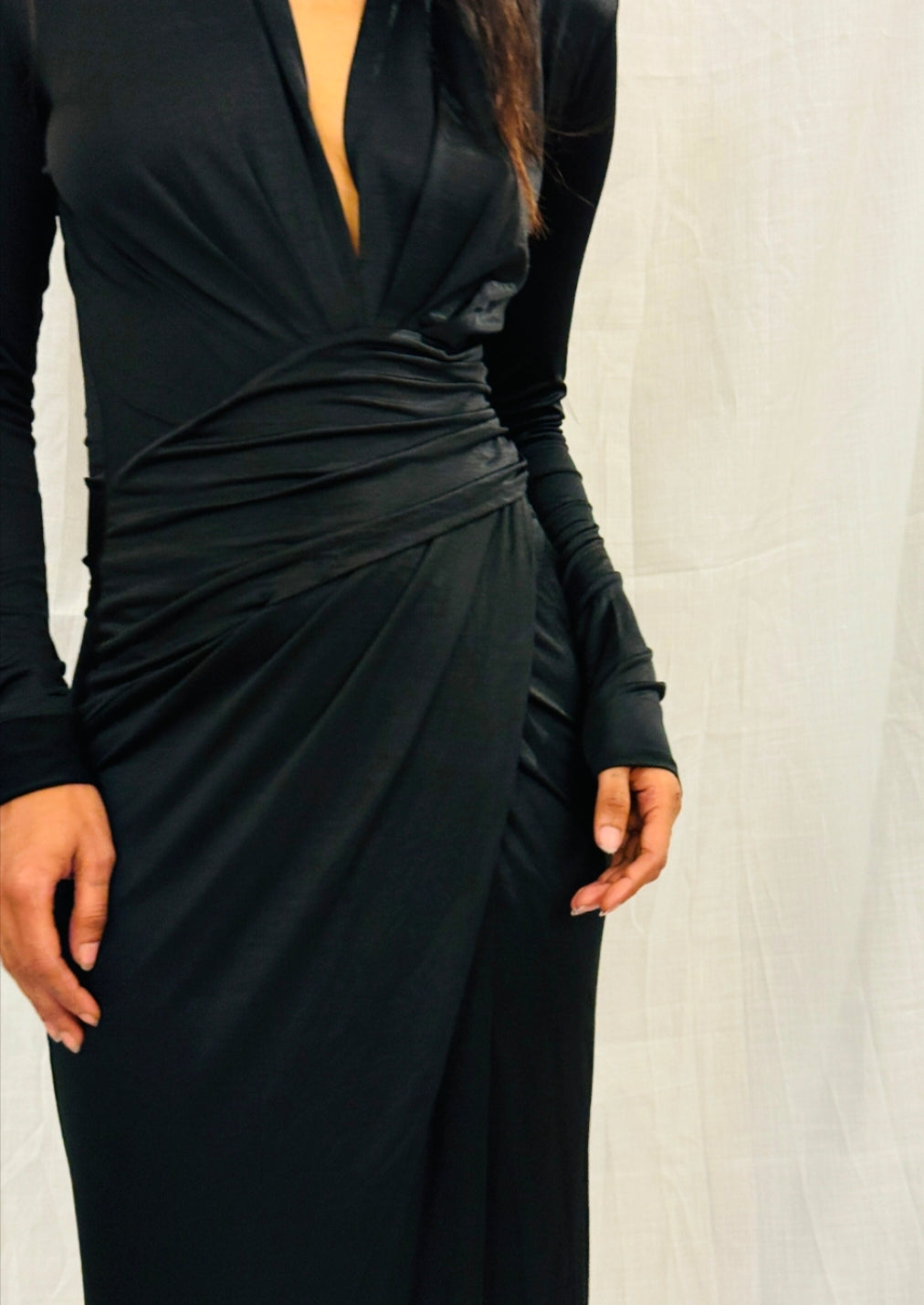 ZARA - Black Full Sleeved Long Dress