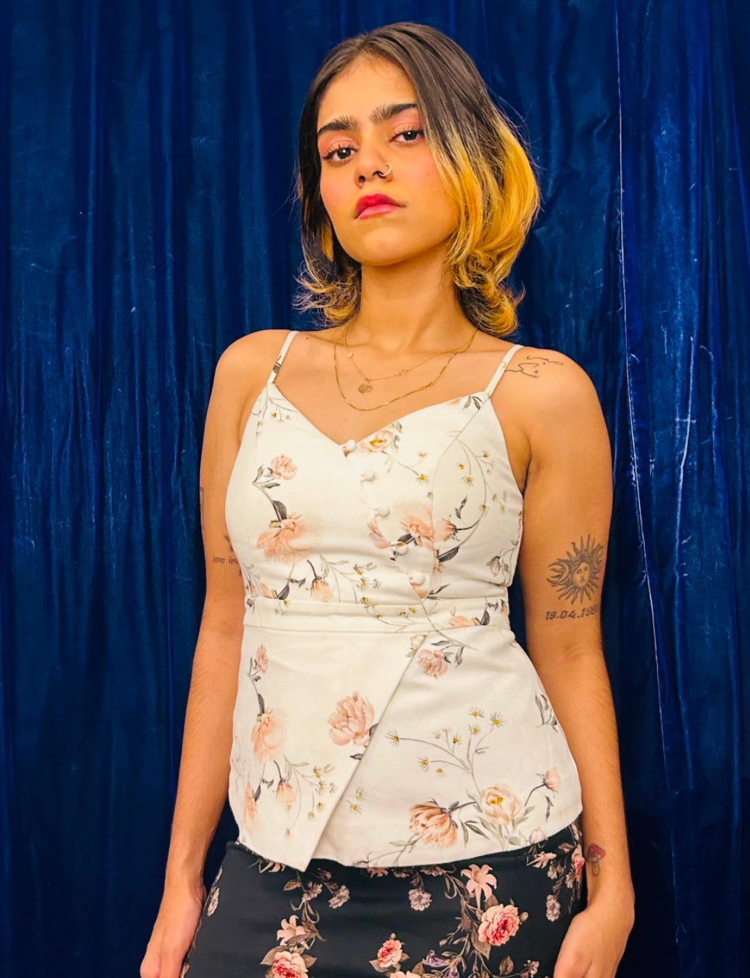 FOREVER NEW -White Floral Print Top