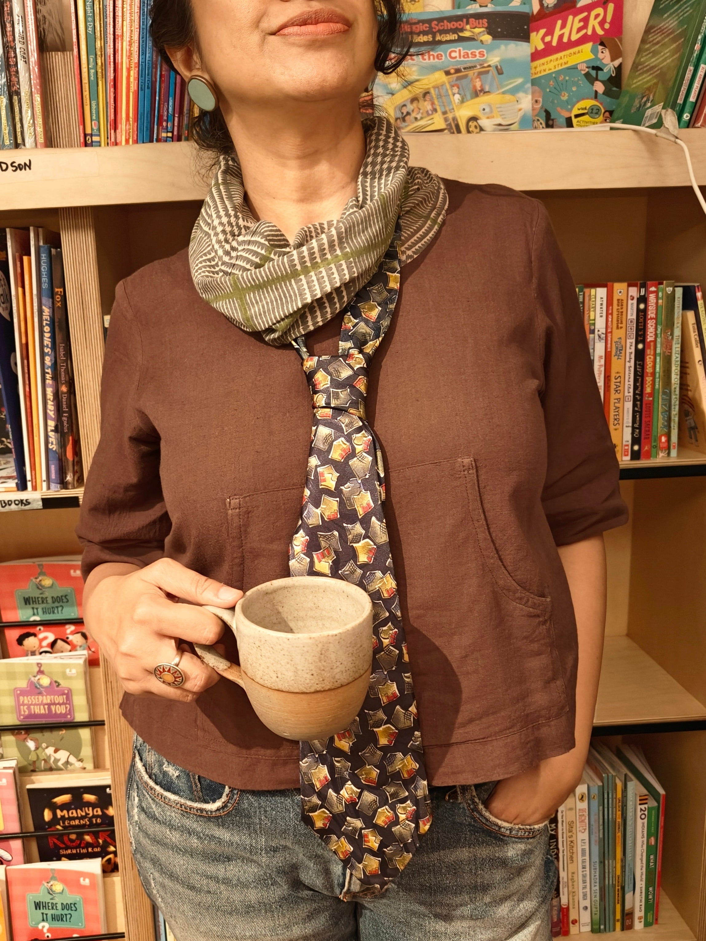 Blue Vintage Abstract Print Tie