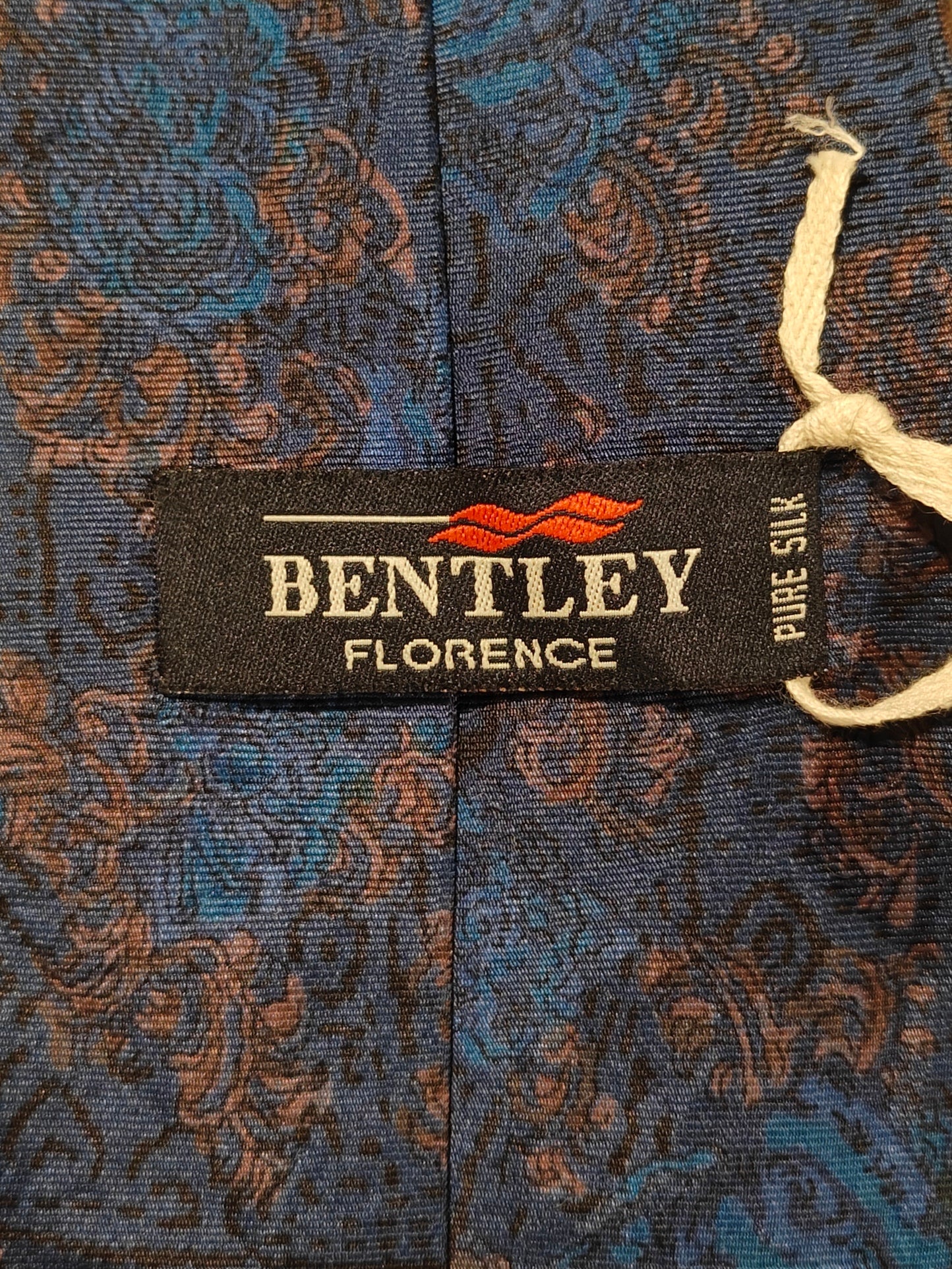 BENTLEY FLORENCE - Vintage Blue Printed Silk Tie