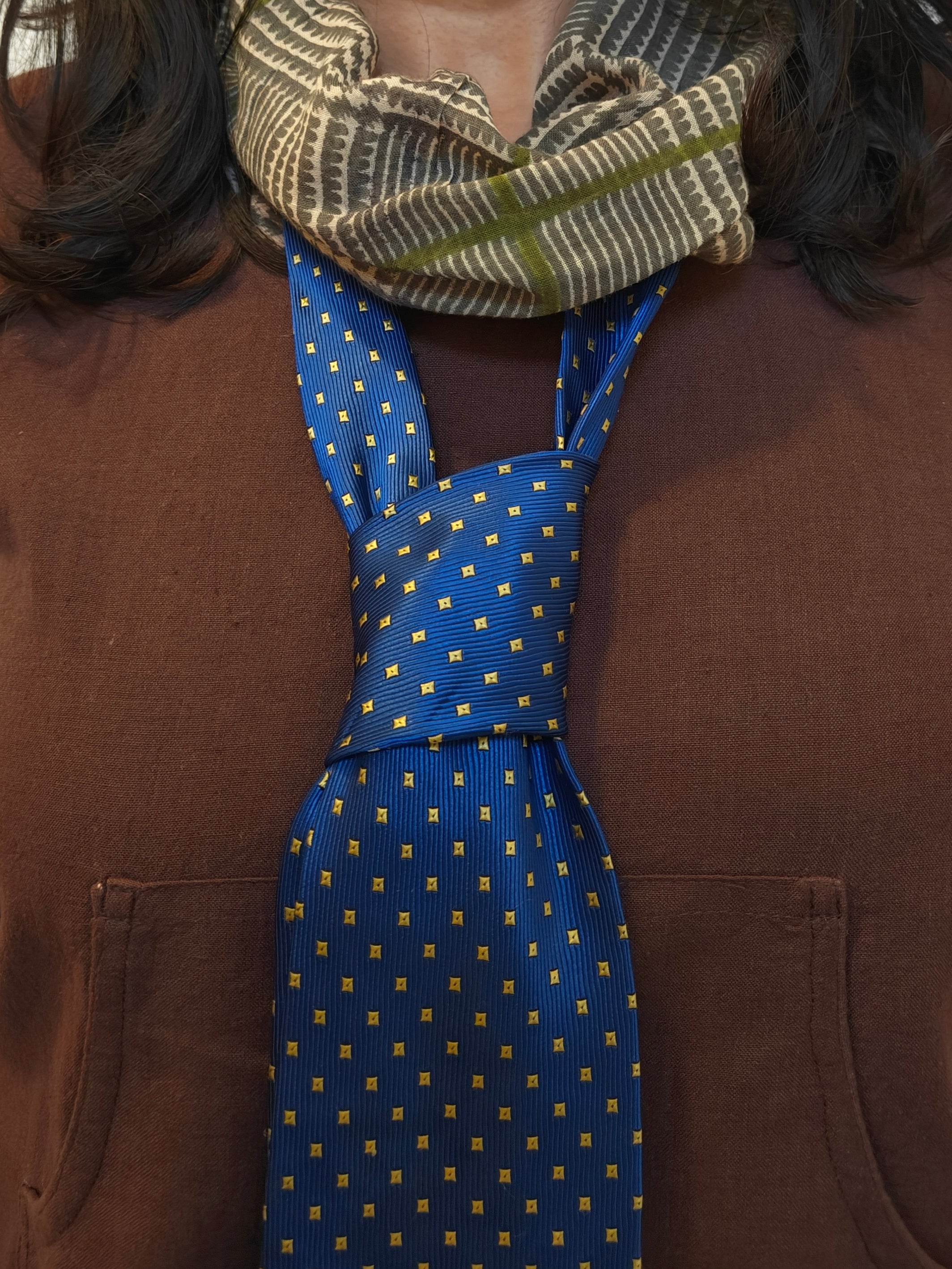 MATTINO - Vintage Italian Blue Silk Tie