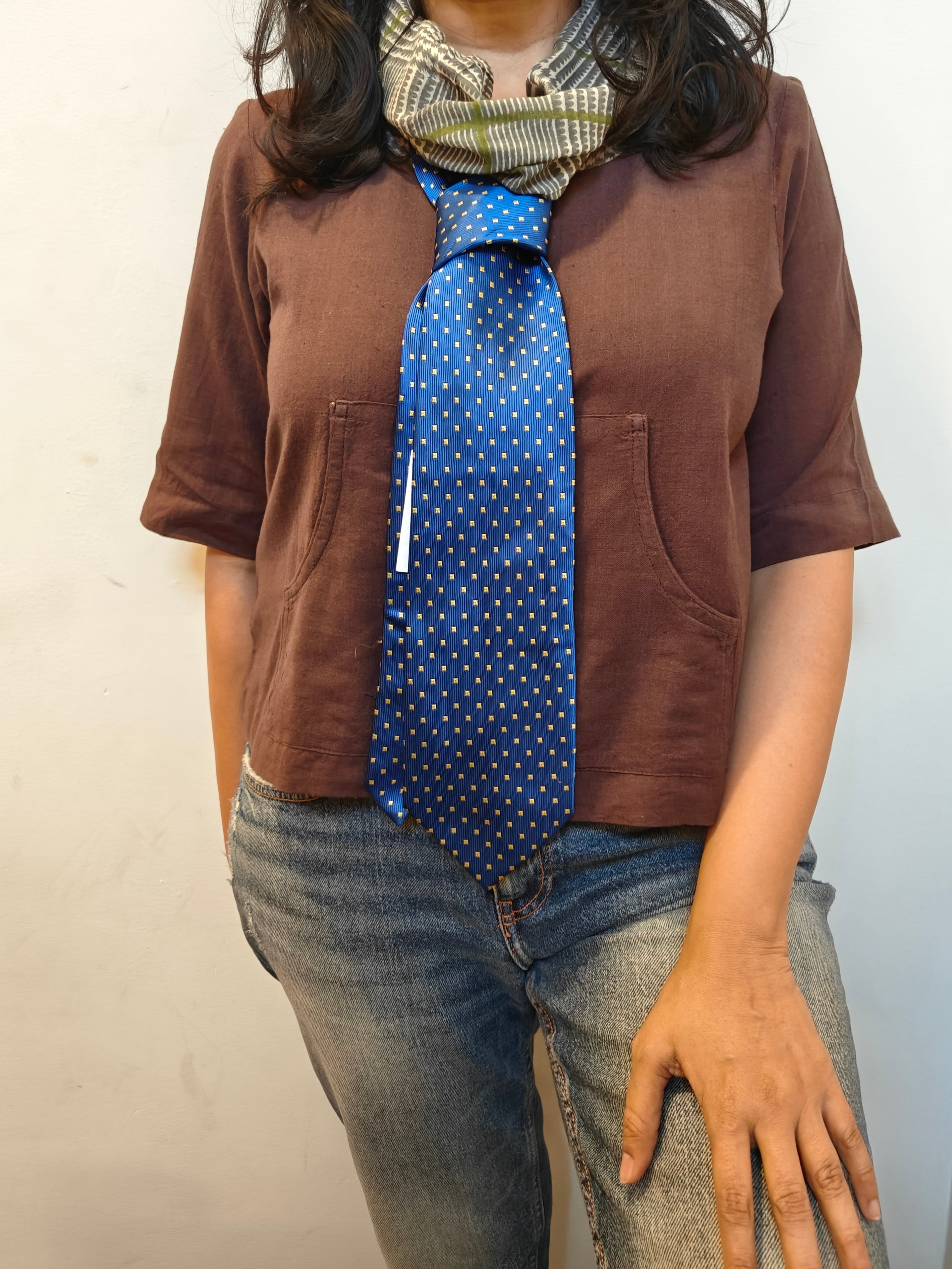 MATTINO - Vintage Italian Blue Silk Tie