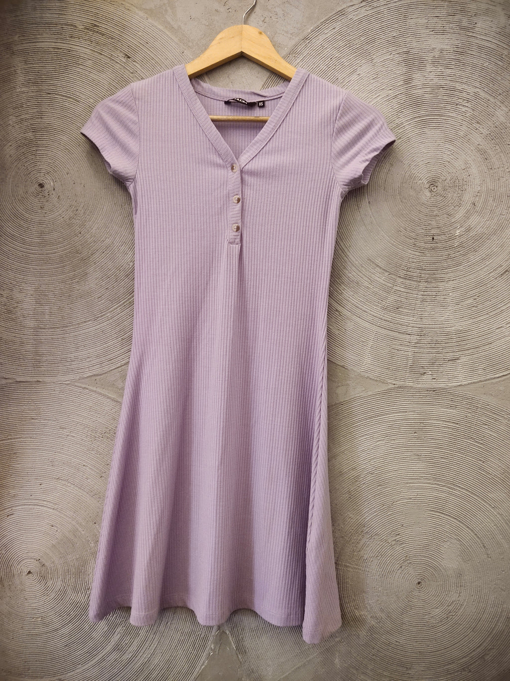 Lavender Ribbed Benji Dress