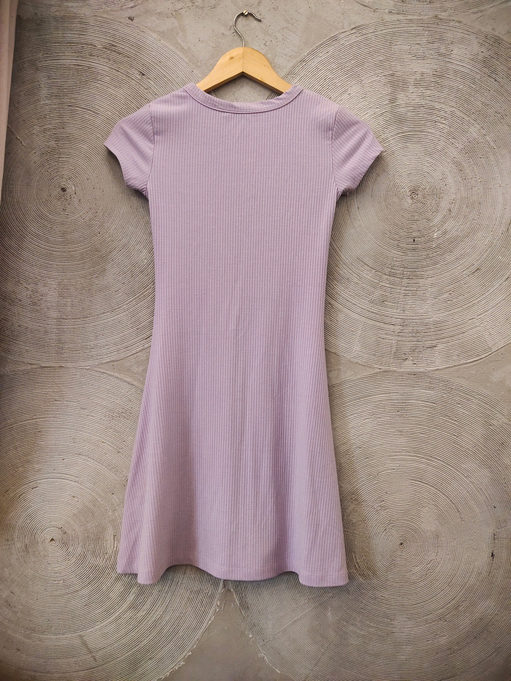 Lavender Ribbed Benji Dress
