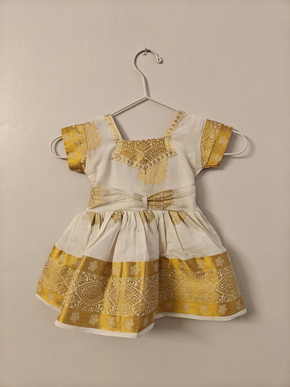 White and Gold Ethnic Dress