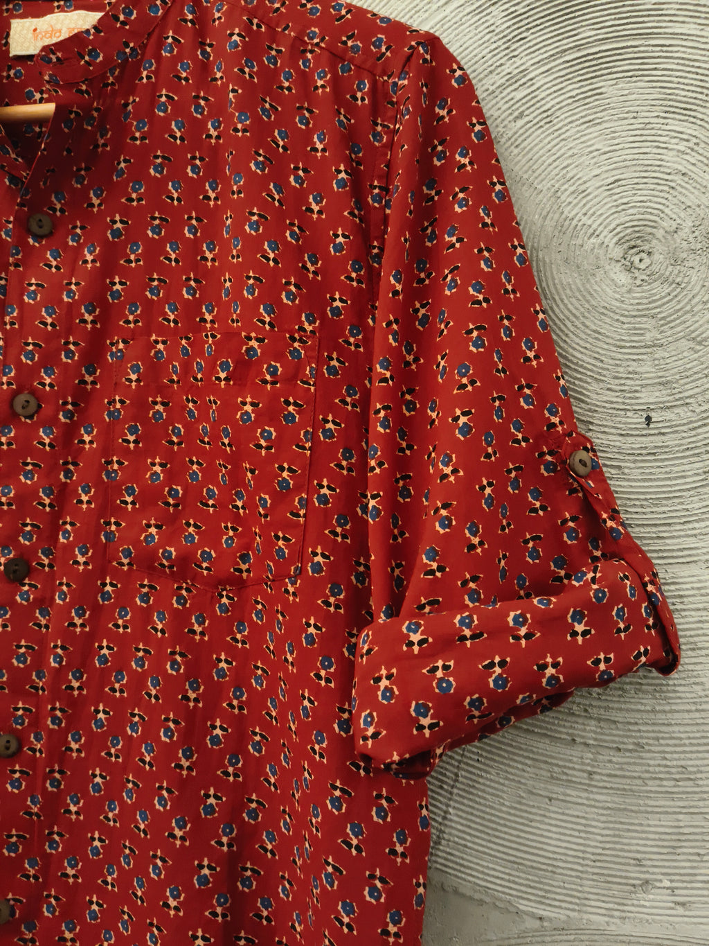 INDOERA - Maroon Floral Printed Shirt