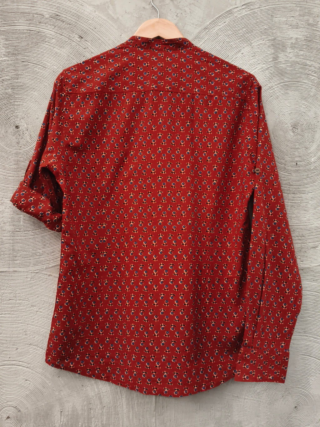 INDOERA - Maroon Floral Printed Shirt