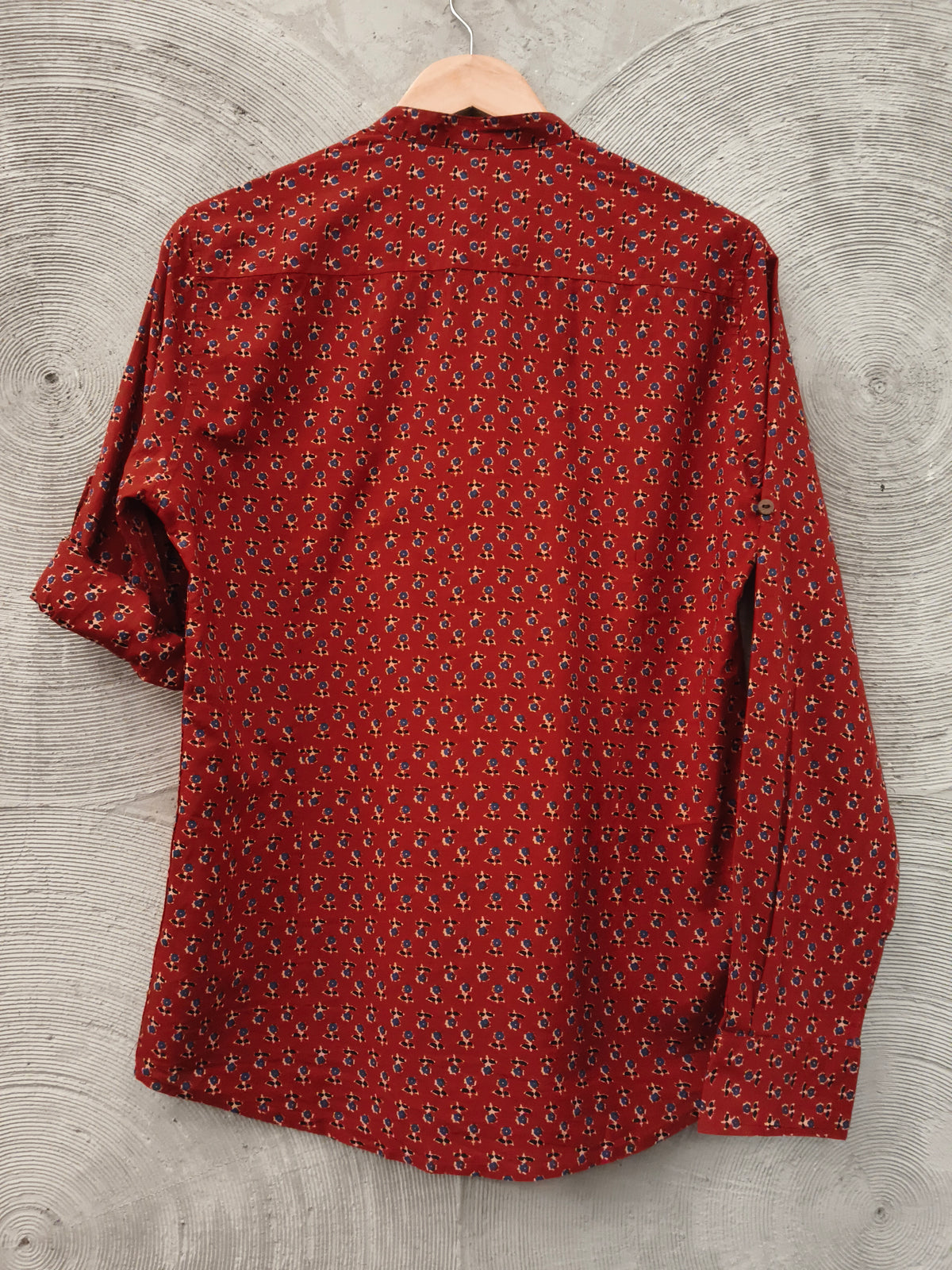 INDOERA - Maroon Floral Printed Shirt