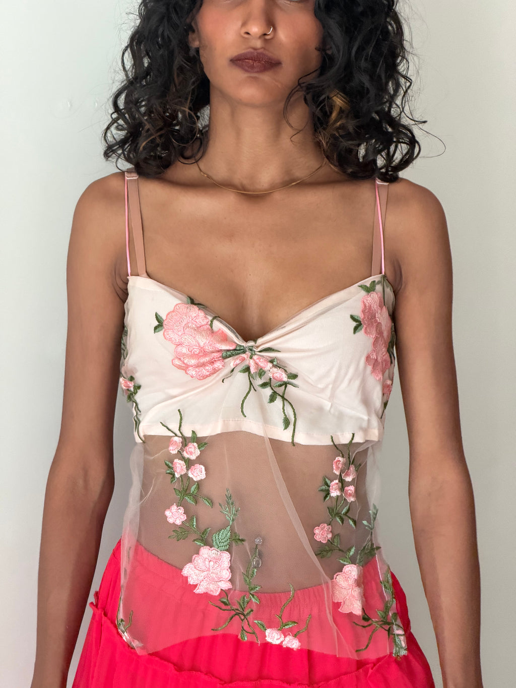 THE TAILORED JOURNAL - Pink Floral Embroidered Top