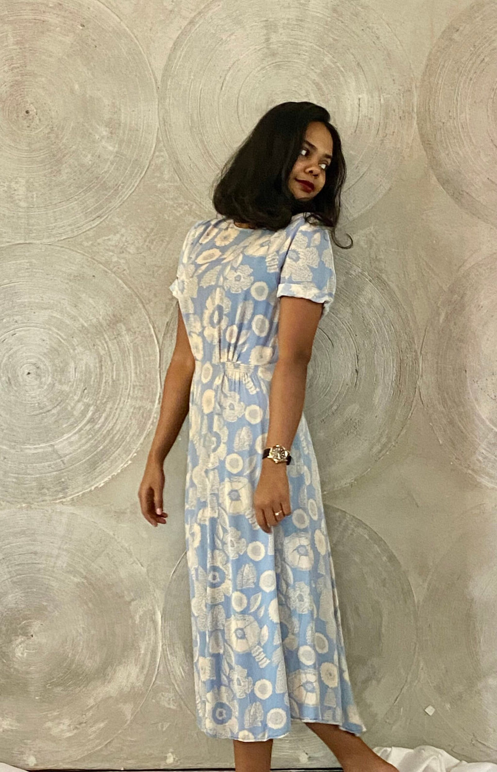 H&M - Blue Floral Printed Dress