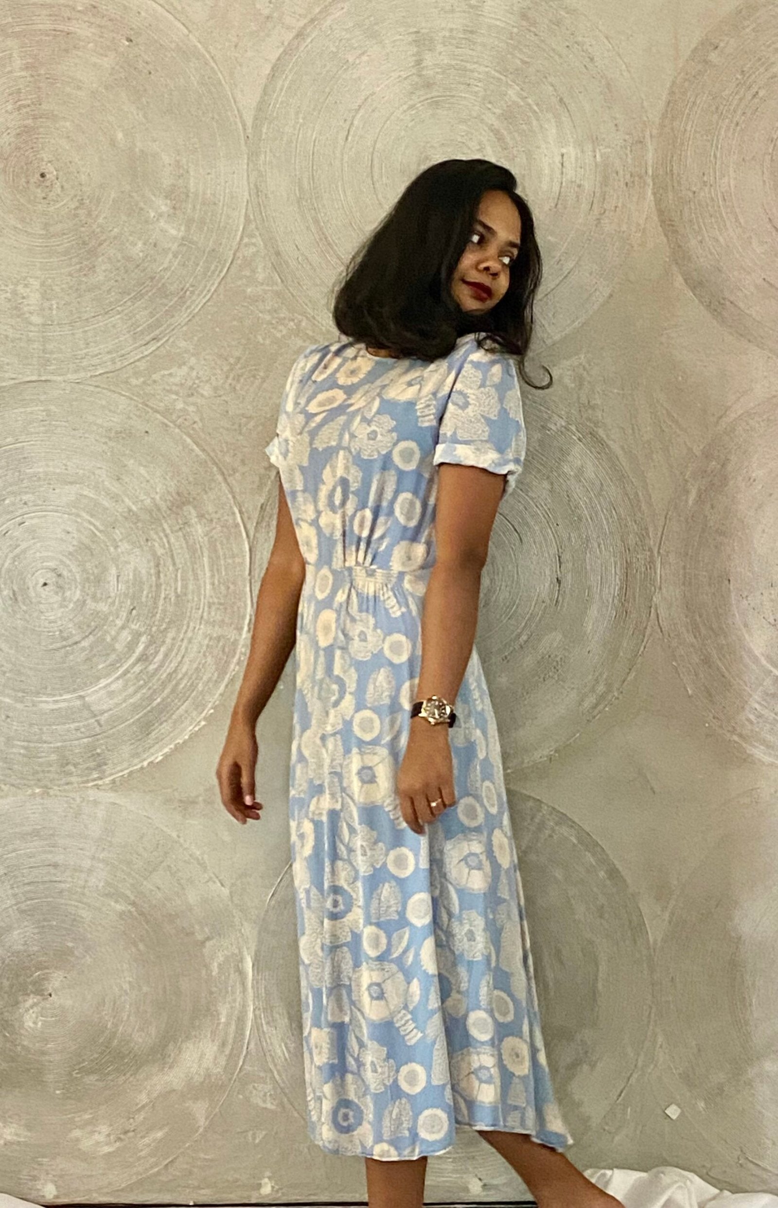 H&M - Blue Floral Printed Dress
