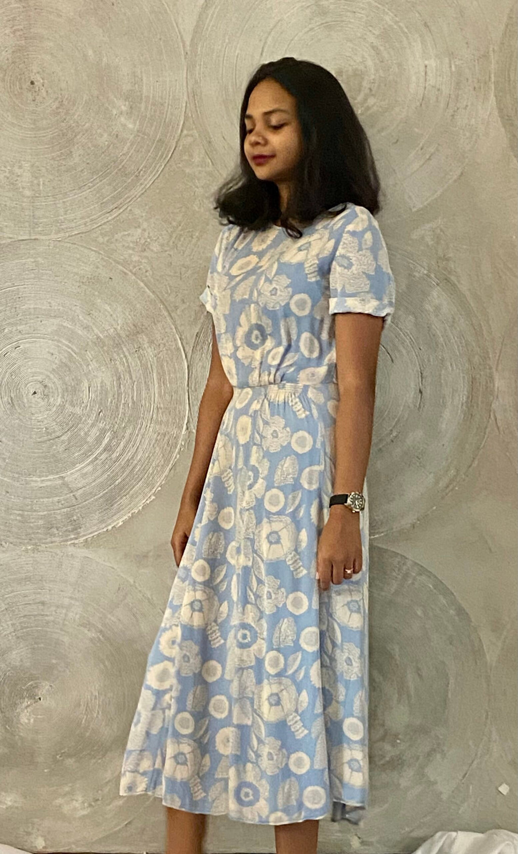H&M - Blue Floral Printed Dress