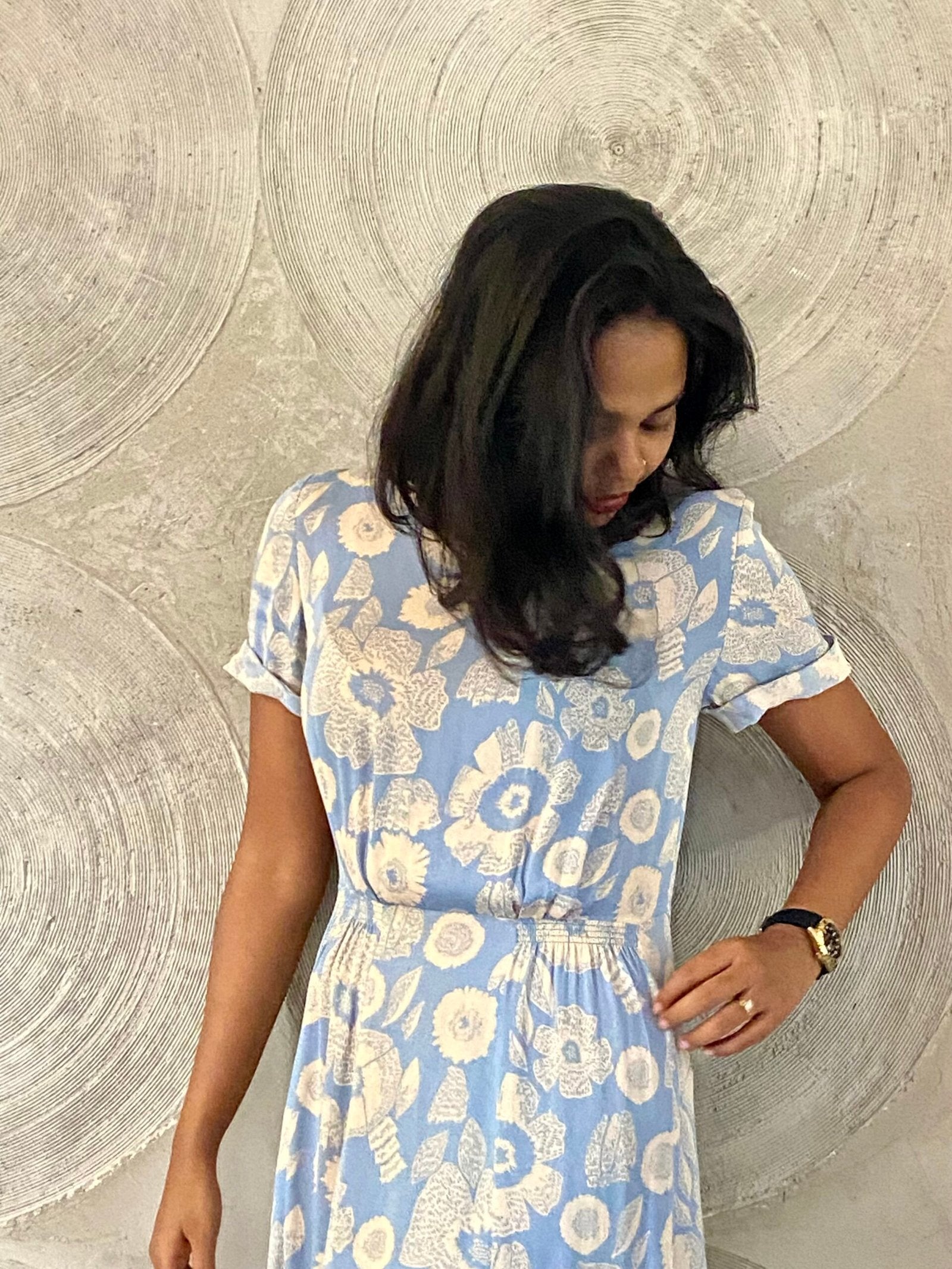H&M - Blue Floral Printed Dress