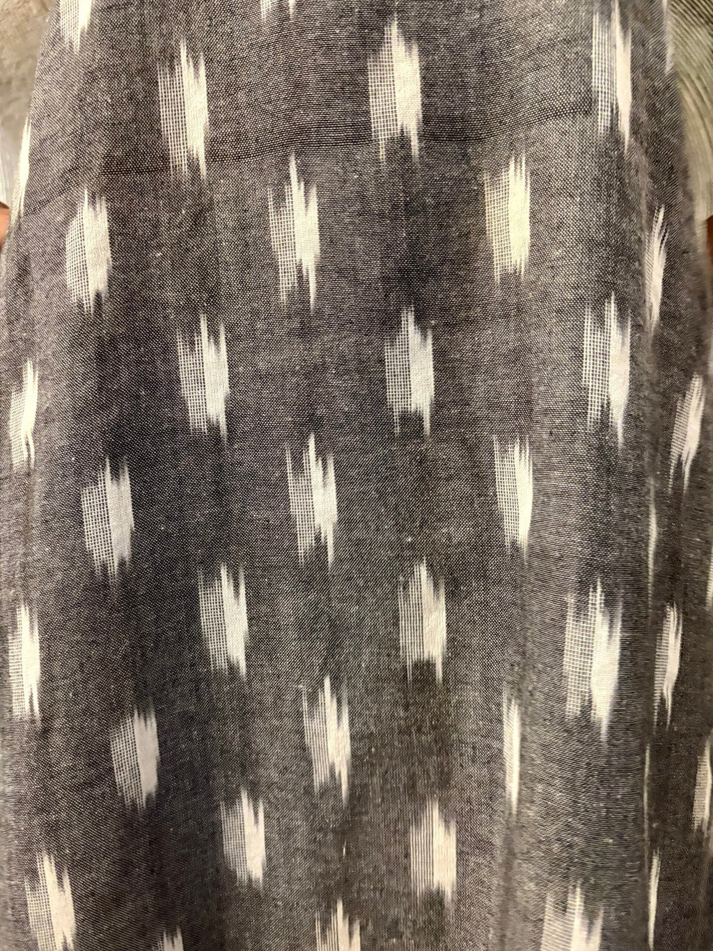 Grey and White Ikat Short Dress