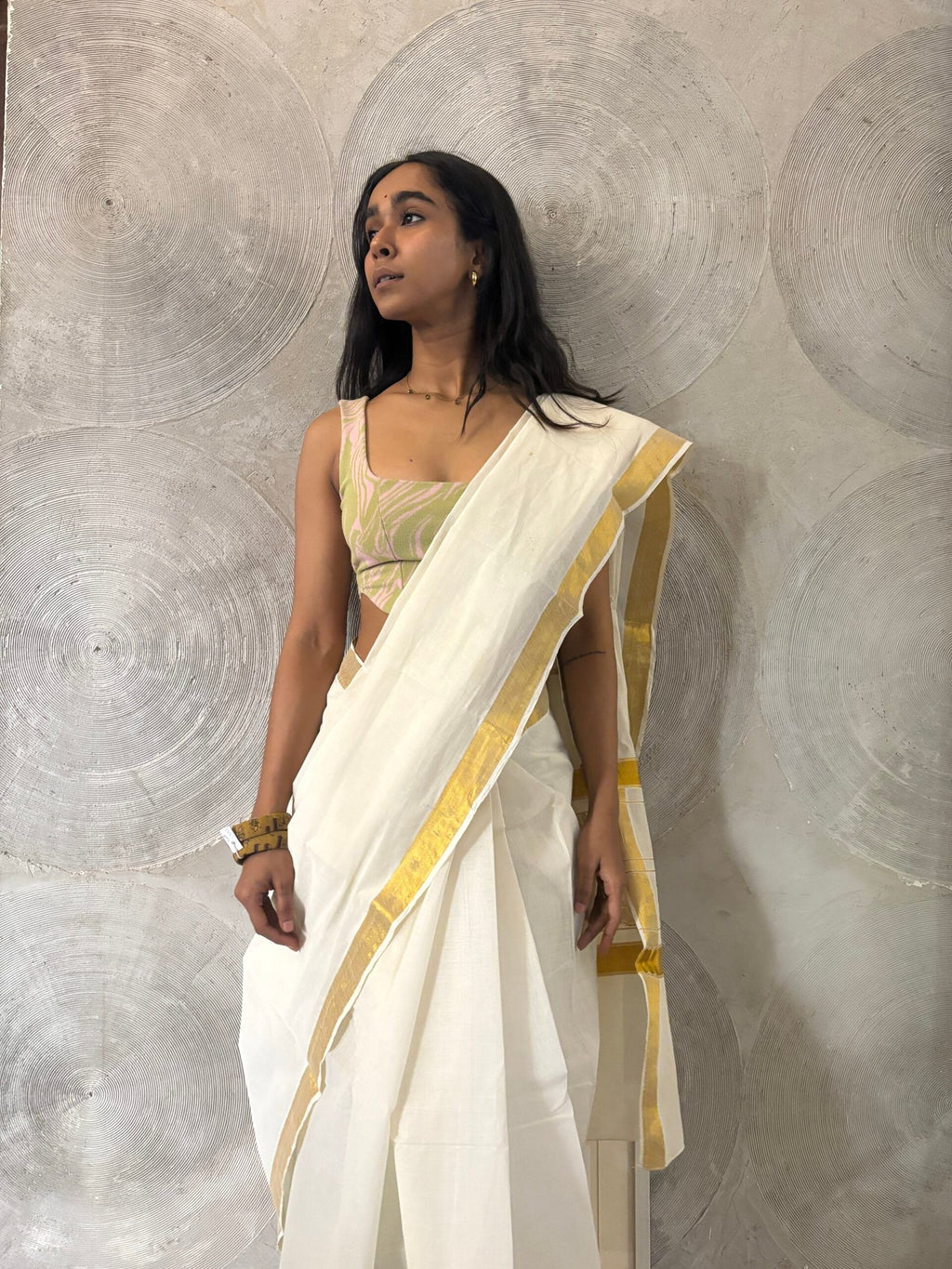 Kerala Kasavu Cotton Sari