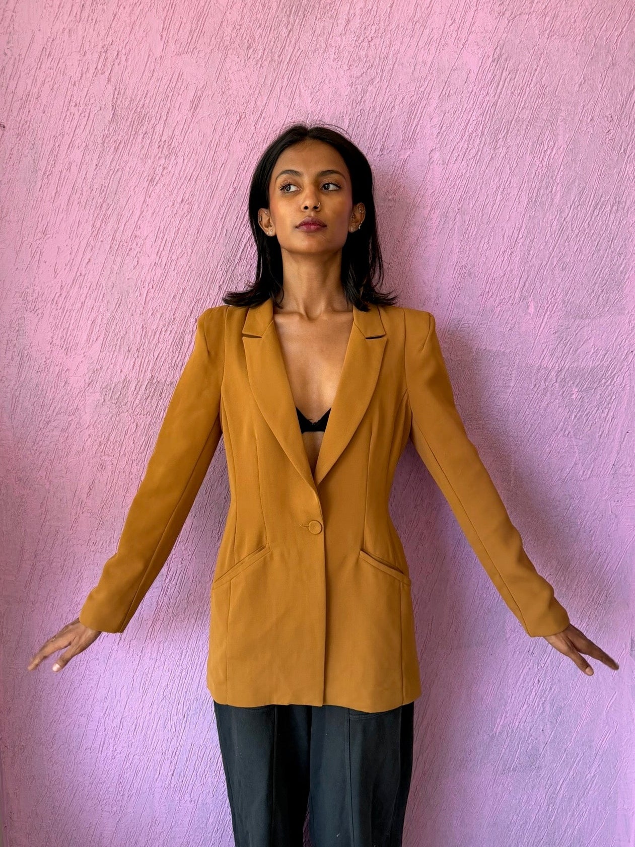C&K - Mustard Single Breasted Blazer