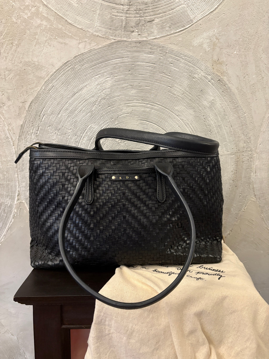 CHIAROSCURO - All Woven Slate Big Jojo Hand Bag