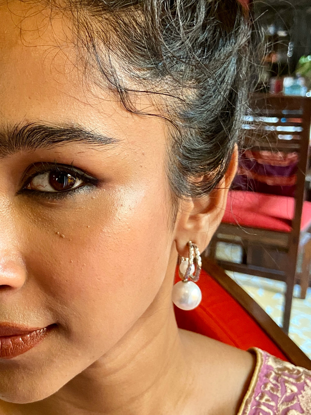 Silver Earring with Pearls