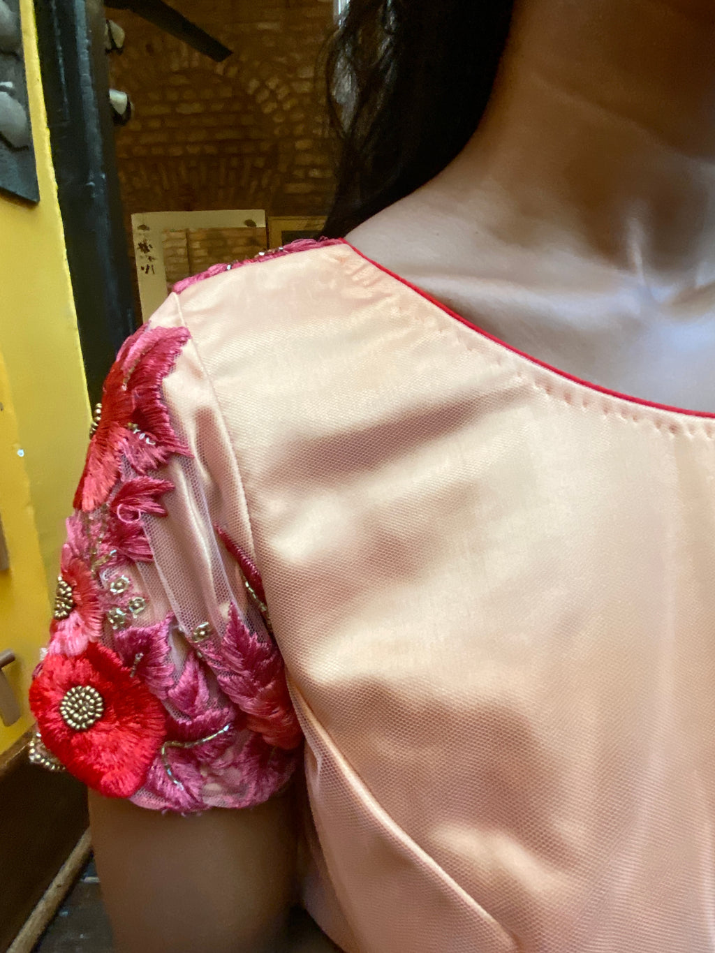 Peach Embroidered Blouse