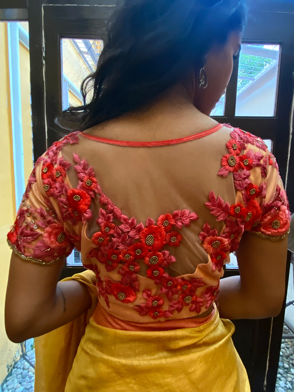 Peach Embroidered Blouse