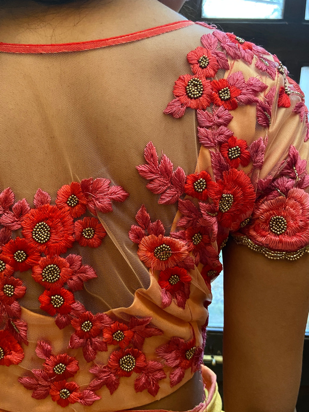 Peach Embroidered Blouse