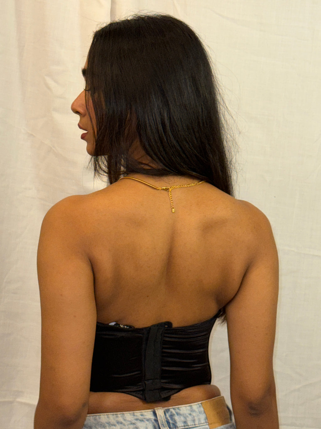 ZARA - Black Floral Quilted Corset