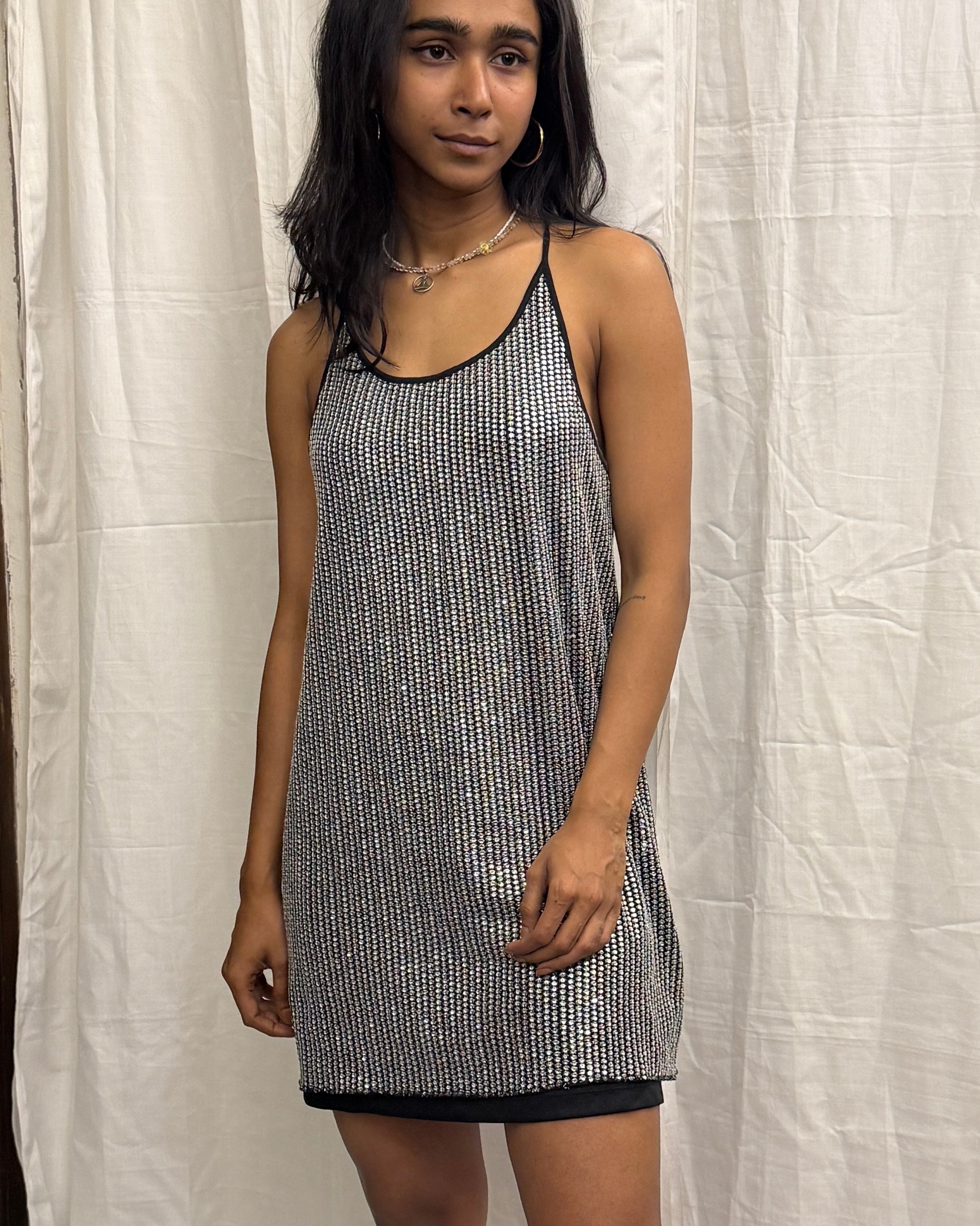 ZARA - Metallic Thread Knit Short Dress