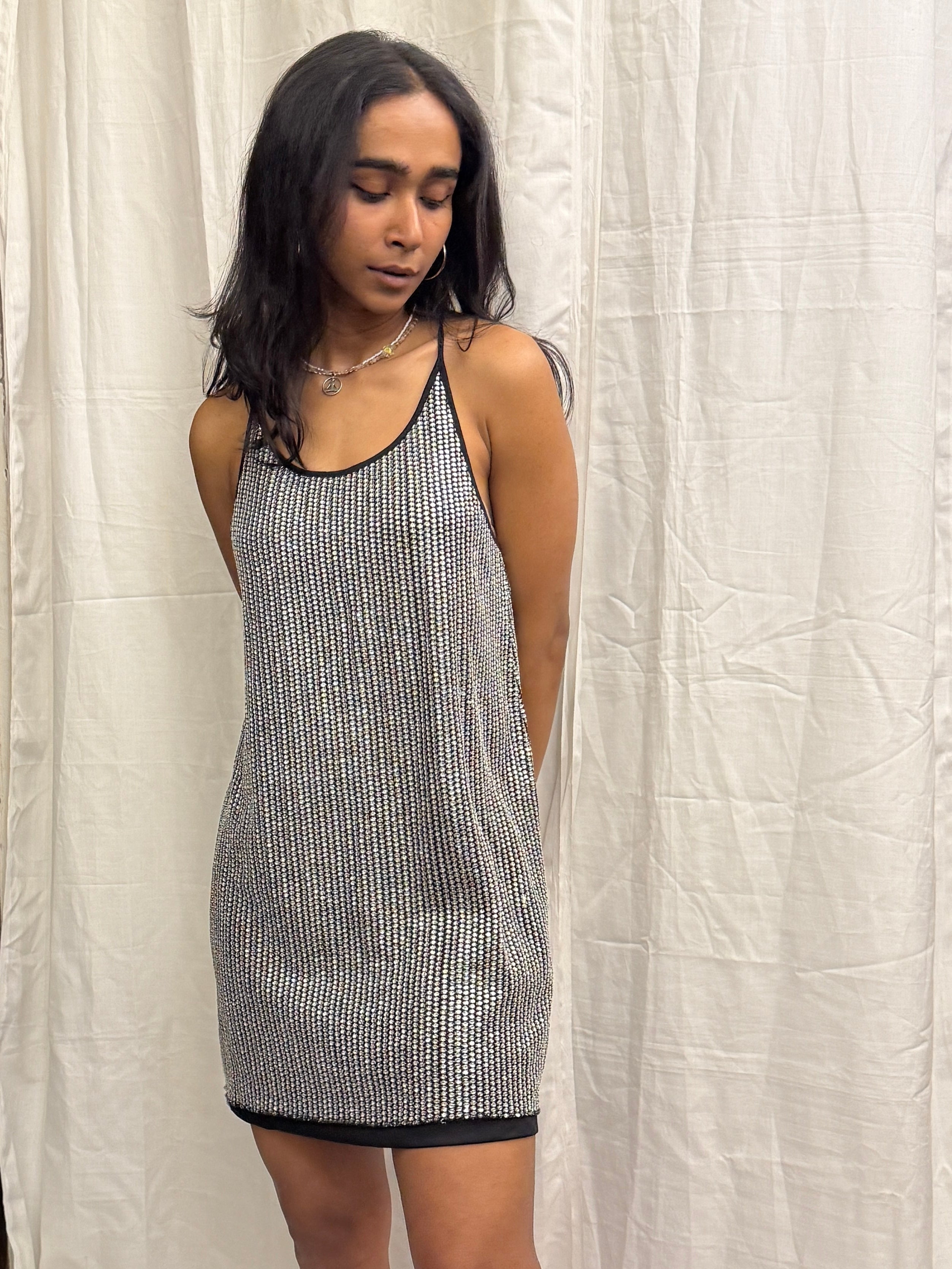 ZARA - Metallic Thread Knit Short Dress