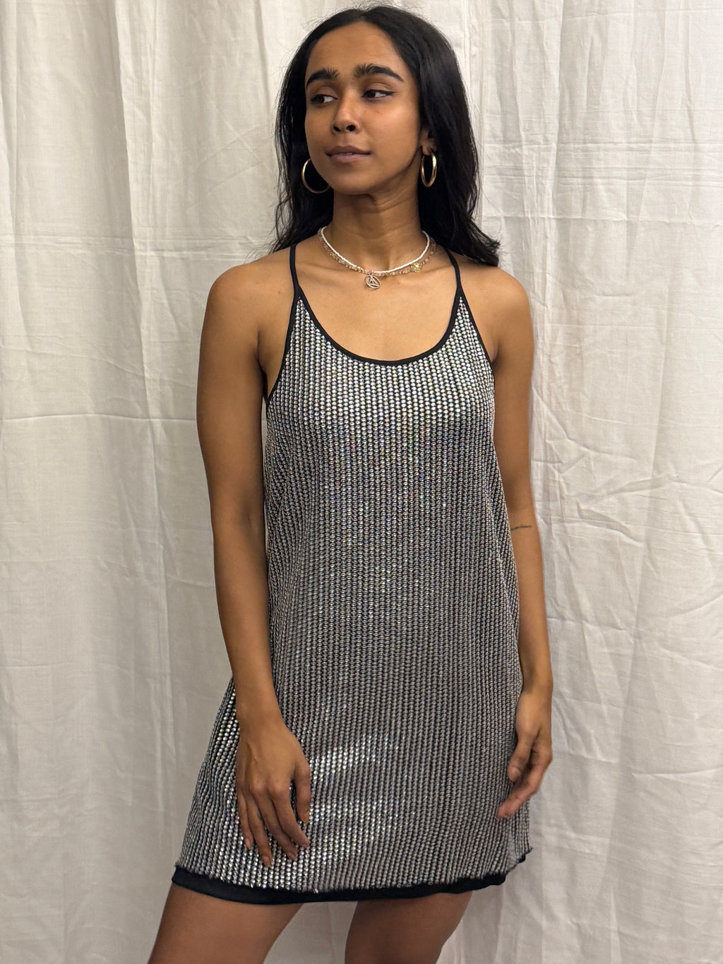 ZARA - Metallic Thread Knit Short Dress