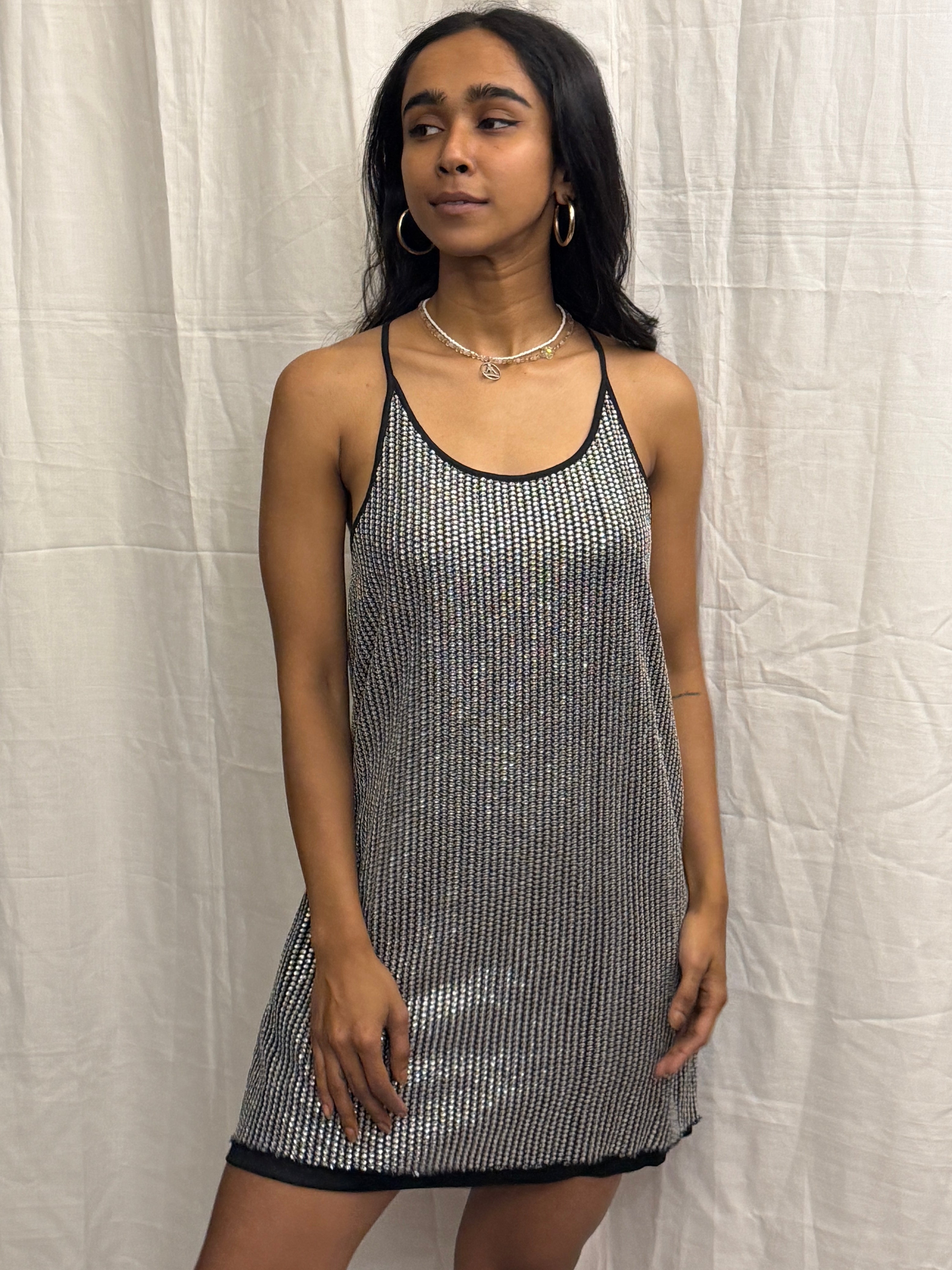 ZARA - Metallic Thread Knit Short Dress